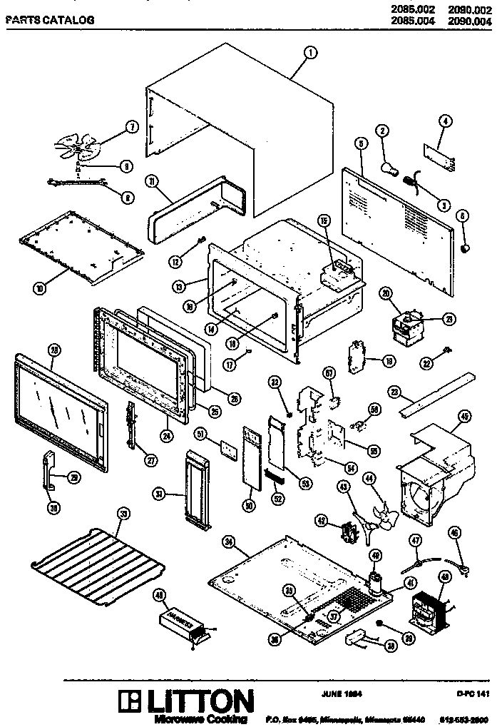 Amana 2090.004 microwave parts diagram