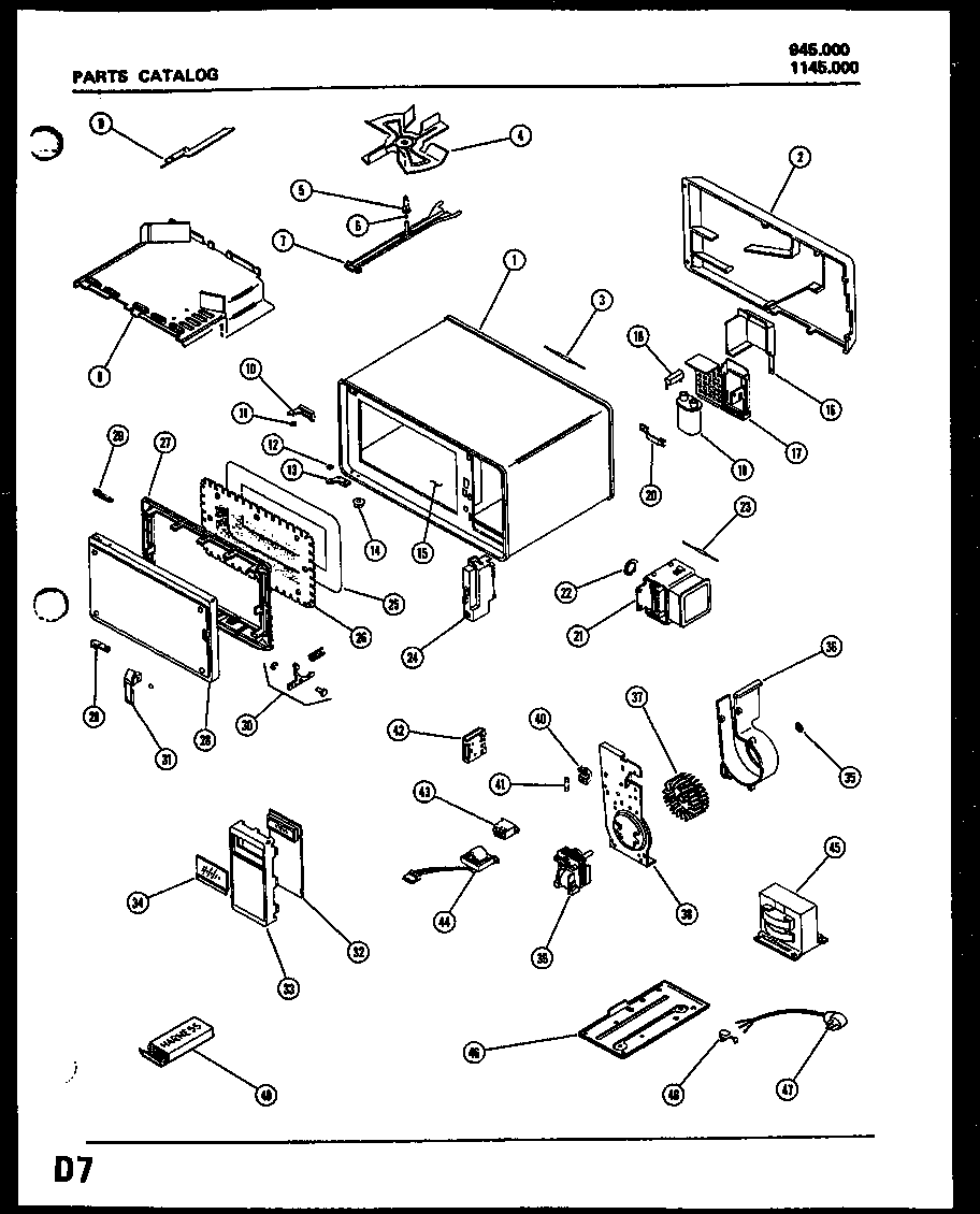 Amana K-560.000 mw parts (945.000) (1145.000) diagram