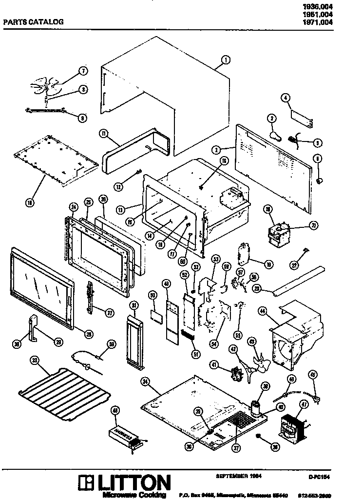 Amana K-560.000 mw parts (1936.004) (1951.004) (1971.004) diagram