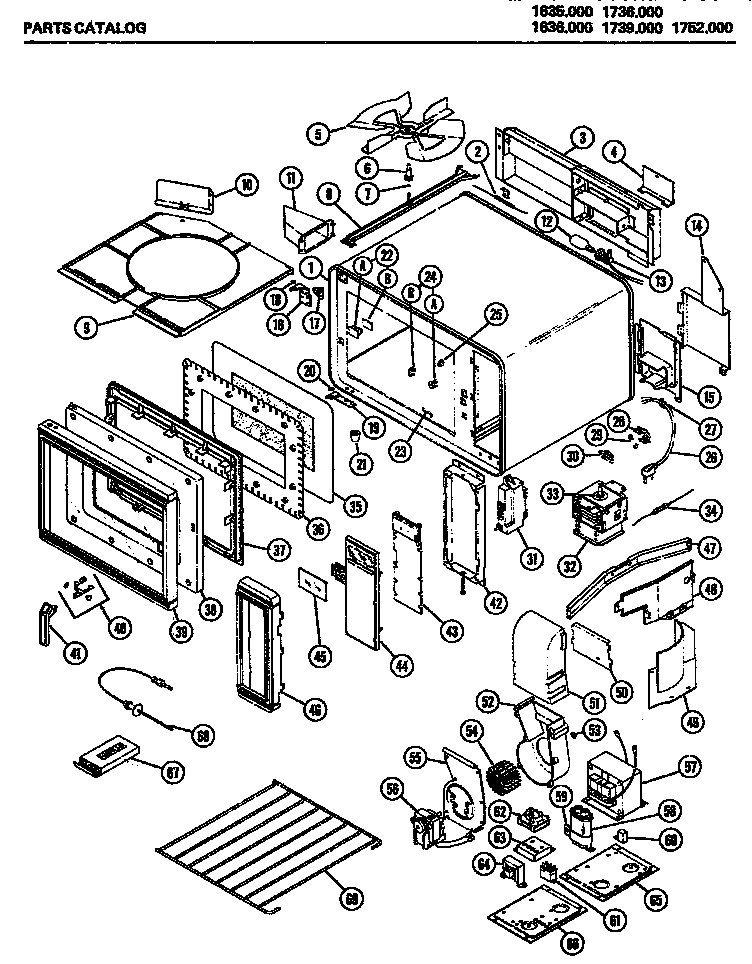 Amana 1739.000 microwave parts diagram
