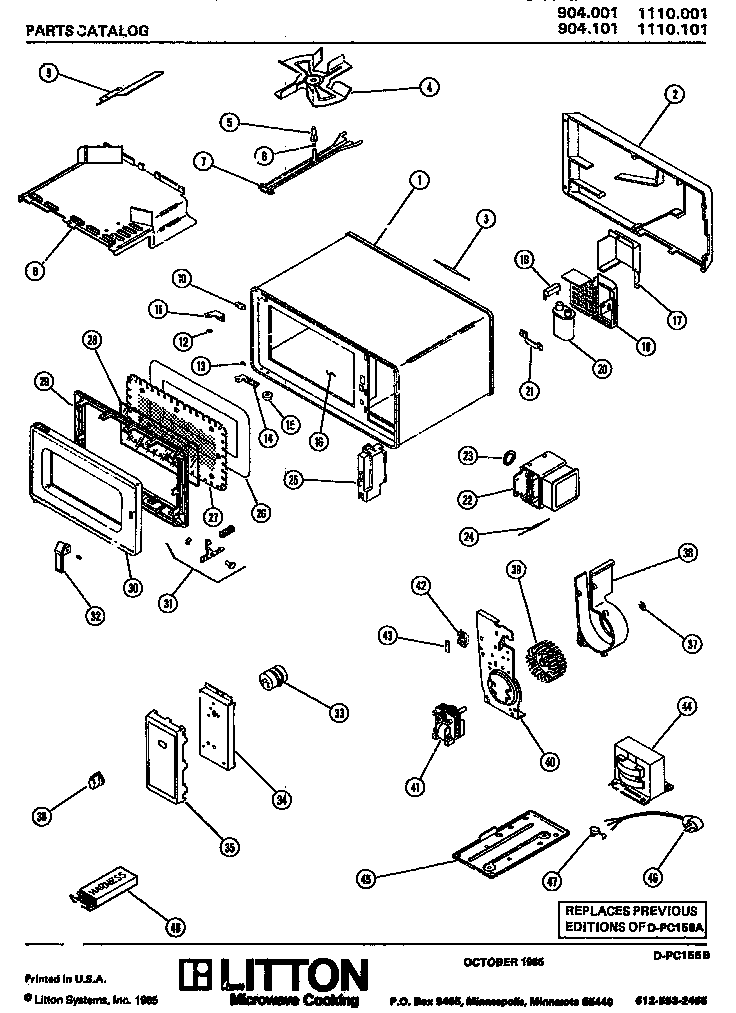 Amana 1110.101 microwave parts diagram