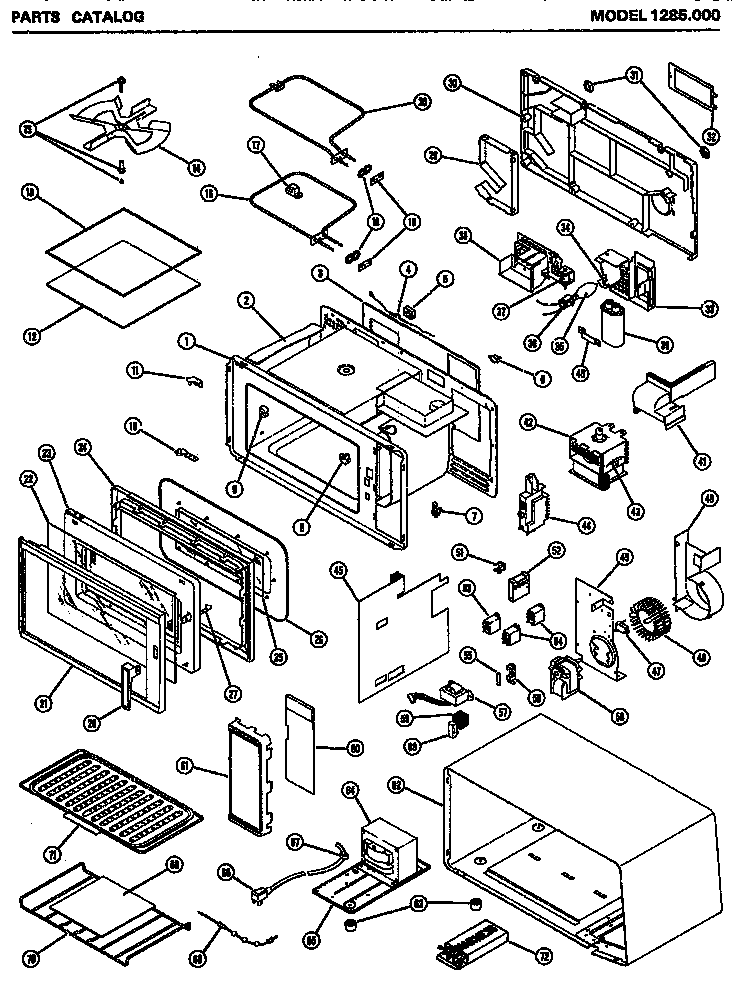 Amana 1285.000 microw ave parts diagram
