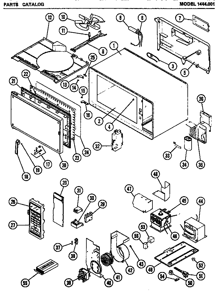 Amana 1444.001 microwave parts diagram