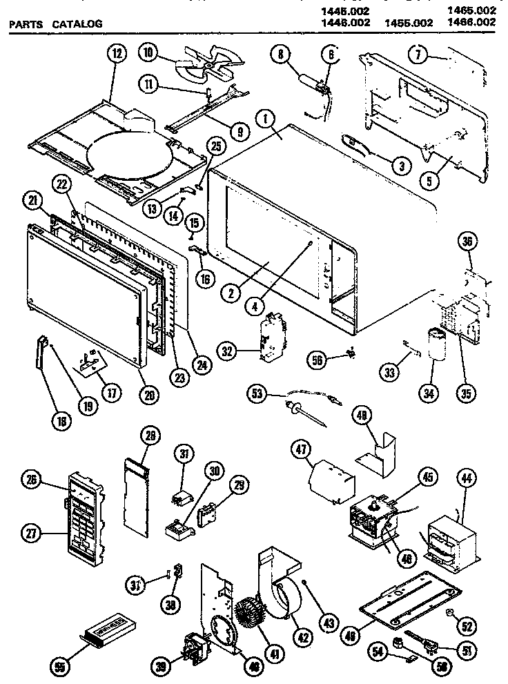Amana 1466.002 microwave parts diagram