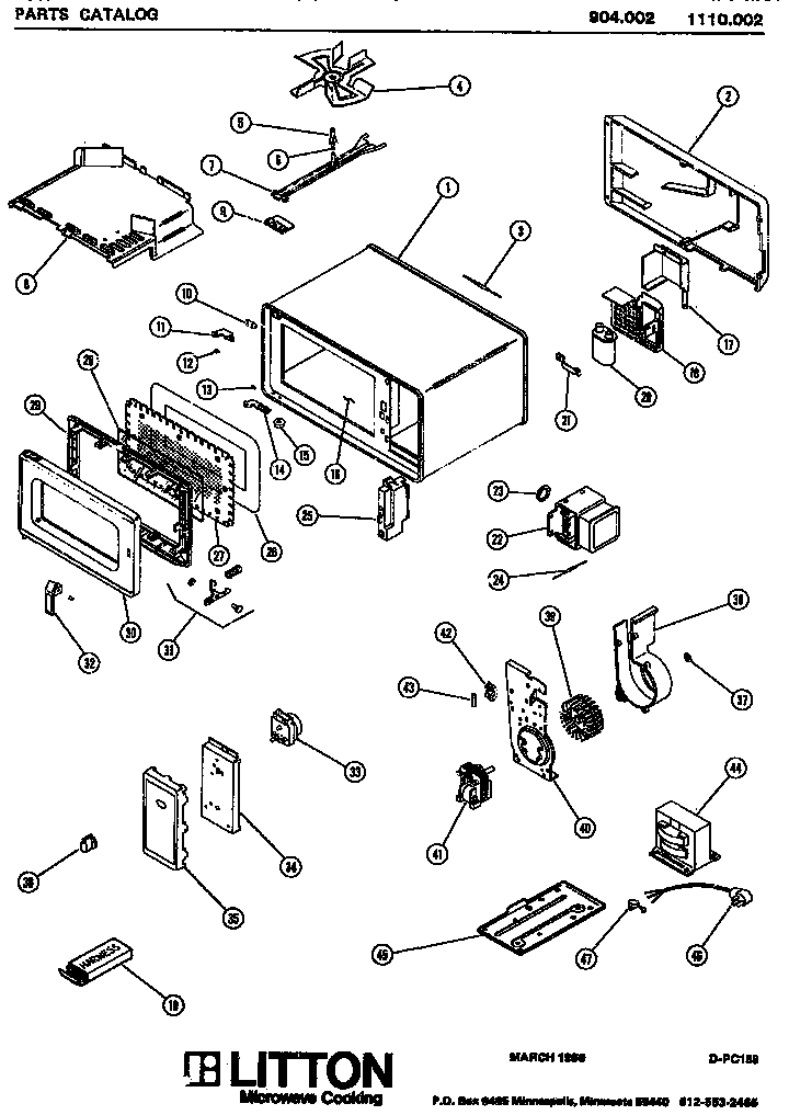 Amana 904.002 microwave parts diagram