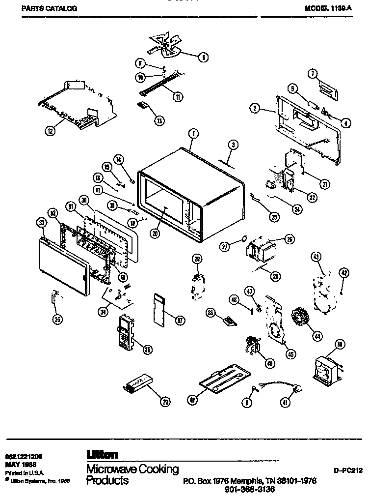 Amana 941.002 mw parts (1139.a) diagram
