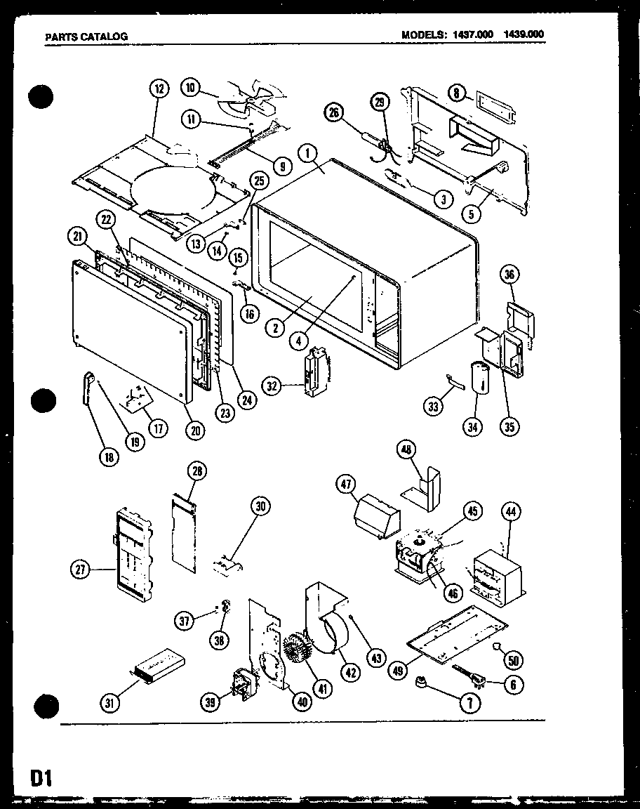 Amana 1437.000 microwave parts diagram