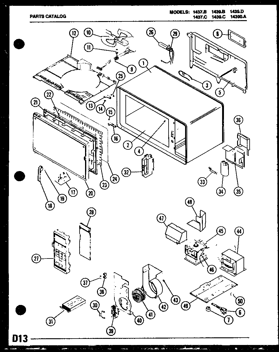 Amana 1439.C microwave parts diagram