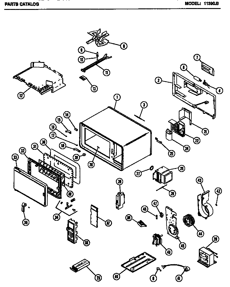 Amana 11390.B microwave parts diagram
