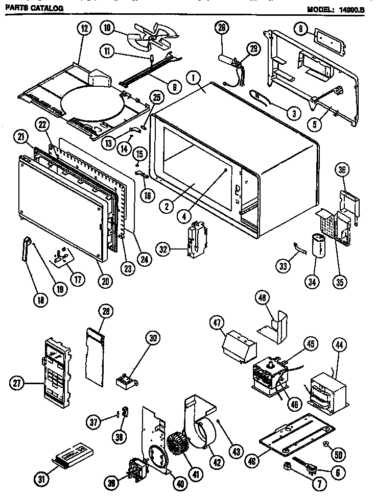 Amana 24940.A mw parts (14390.b) diagram