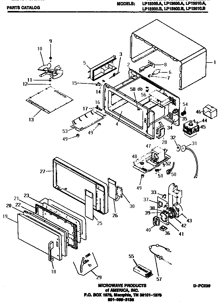 Amana LP13300.B microwave parts diagram