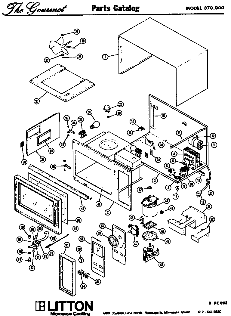 Amana 370.000 microwave parts (370.000) diagram