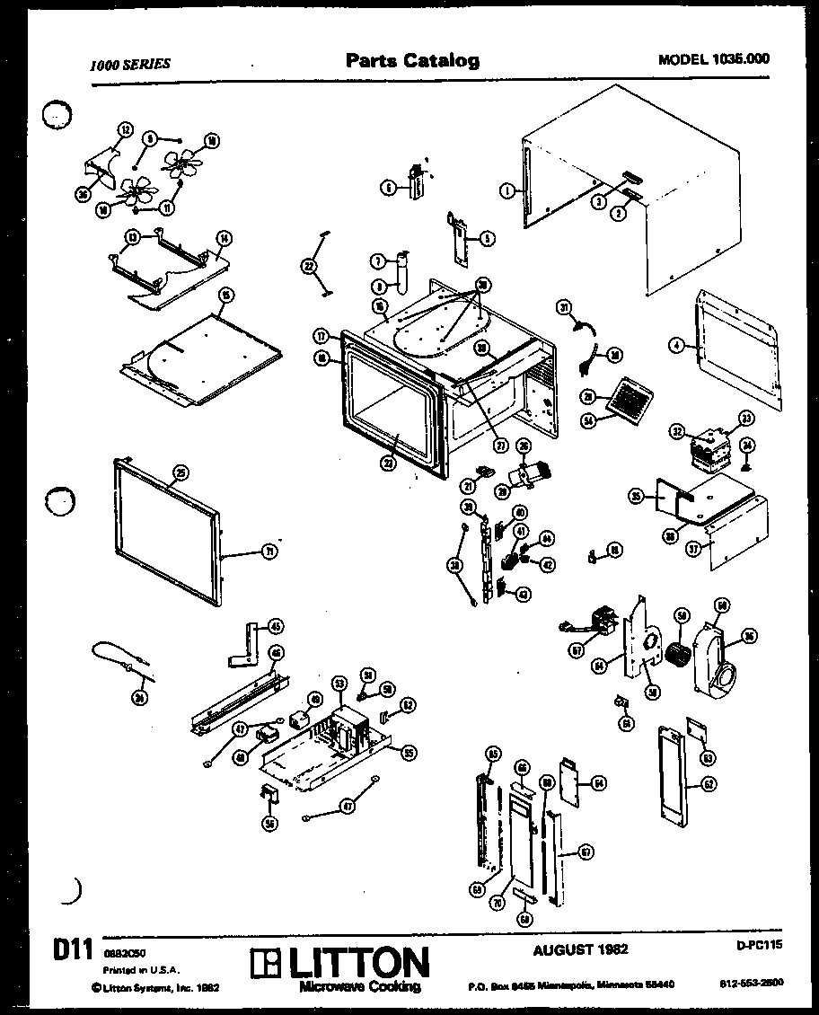 Amana 1035.000 microwave parts diagram