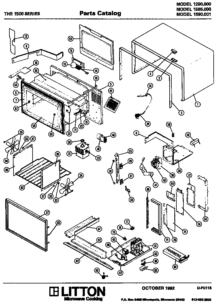 Amana 1585.000 microwave parts diagram