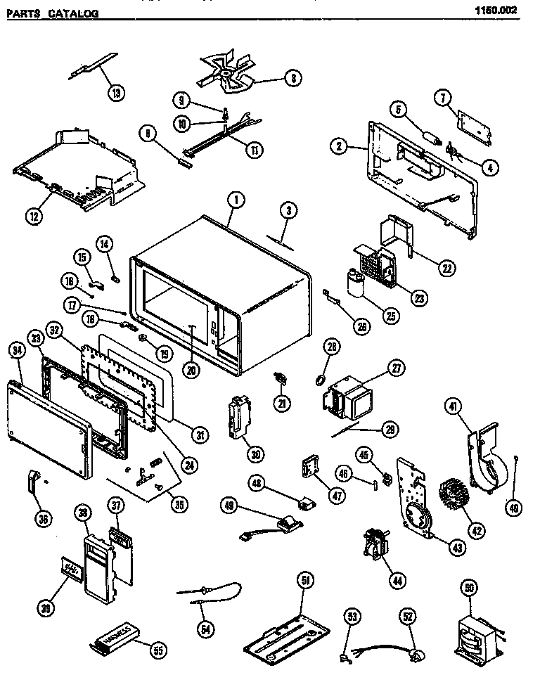 Amana 1150.002 microwave parts diagram