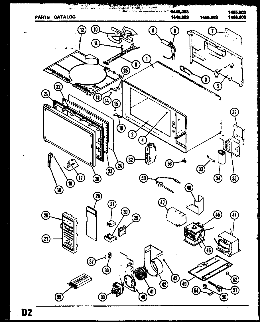 Amana 1465.003 microwave parts diagram