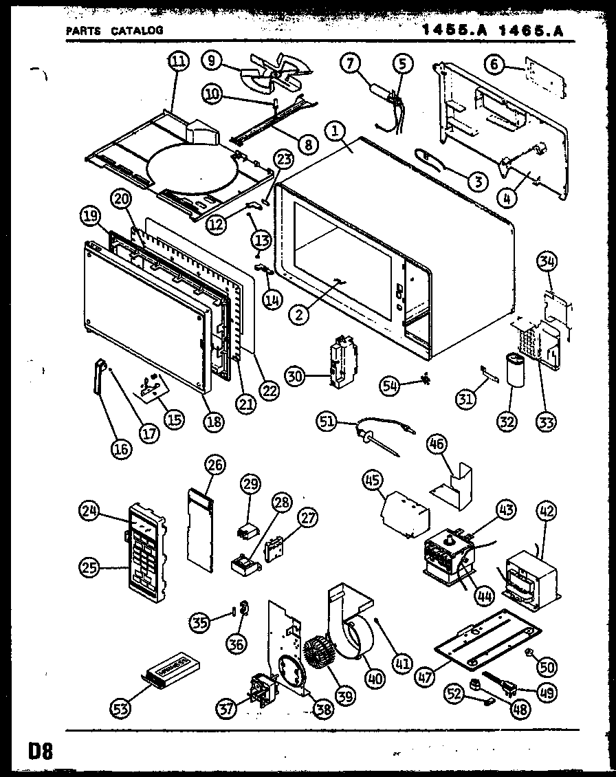 Amana 1465.A microwave parts diagram