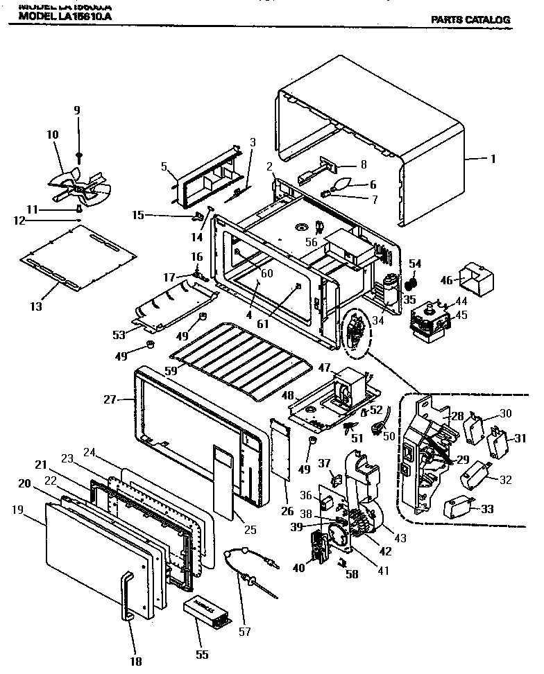 Amana LA15610.A microwave parts diagram