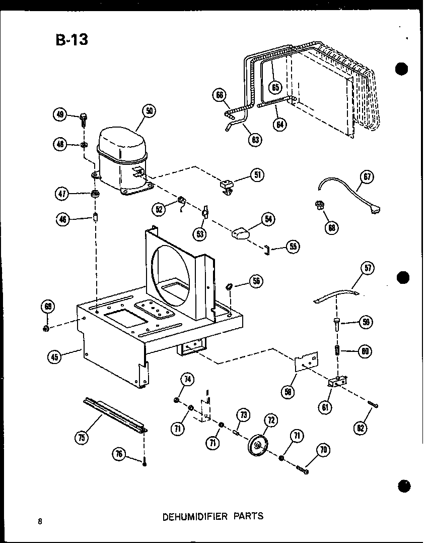 Amana DH42-HO/P54341-8R dehumidifier parts diagram