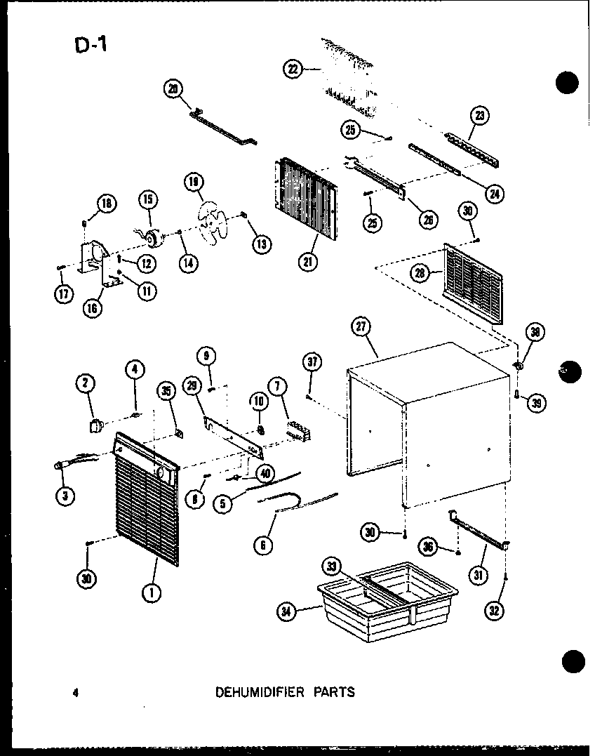 Amana DH22-20W/P54341-20R dehumidifier parts diagram