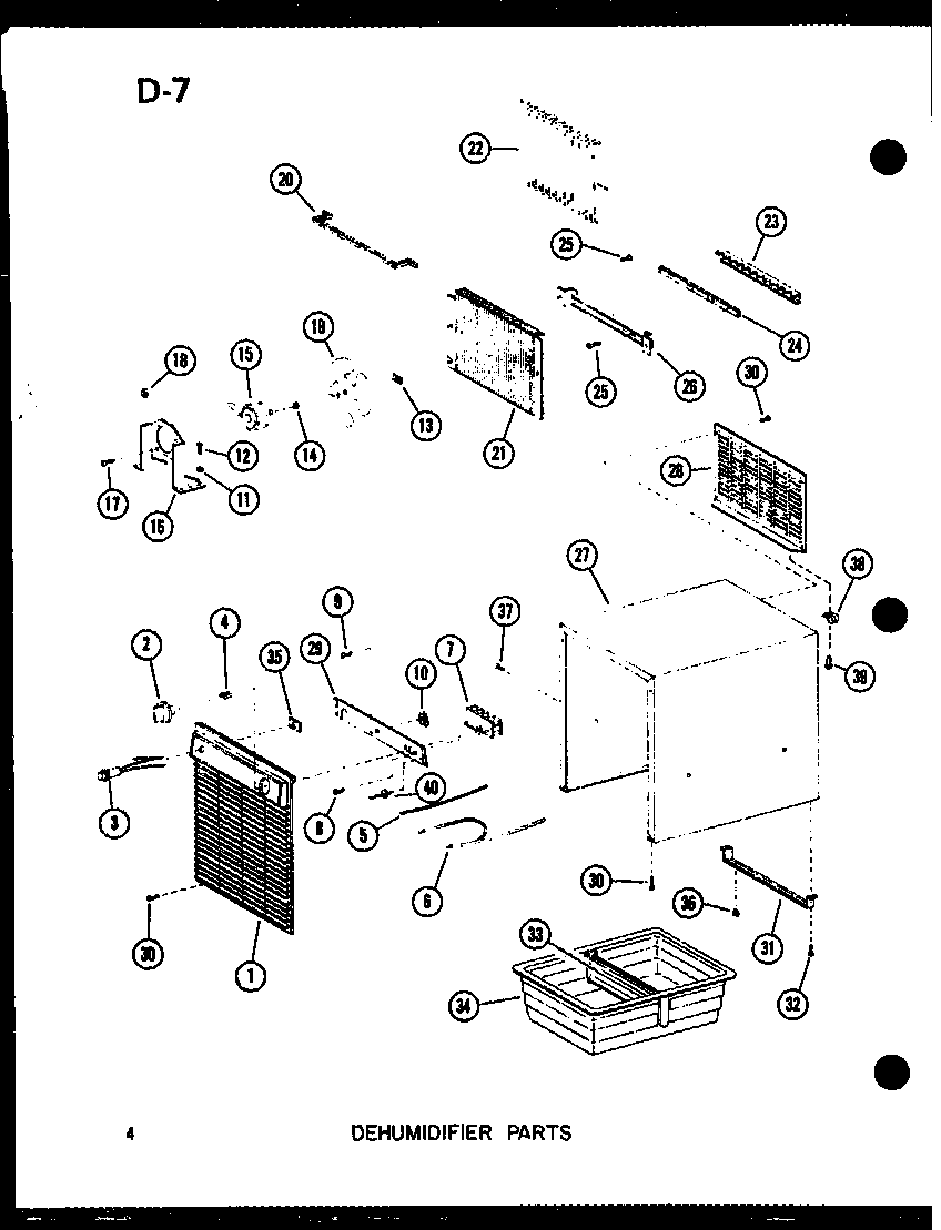 Amana DH22-22W/P69242-1R dehumidifier parts diagram