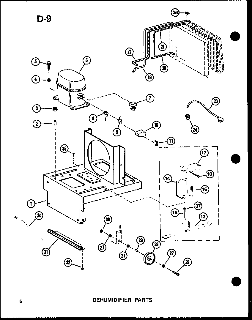 Amana DH22-22W/P69242-1R dehumidifier parts diagram
