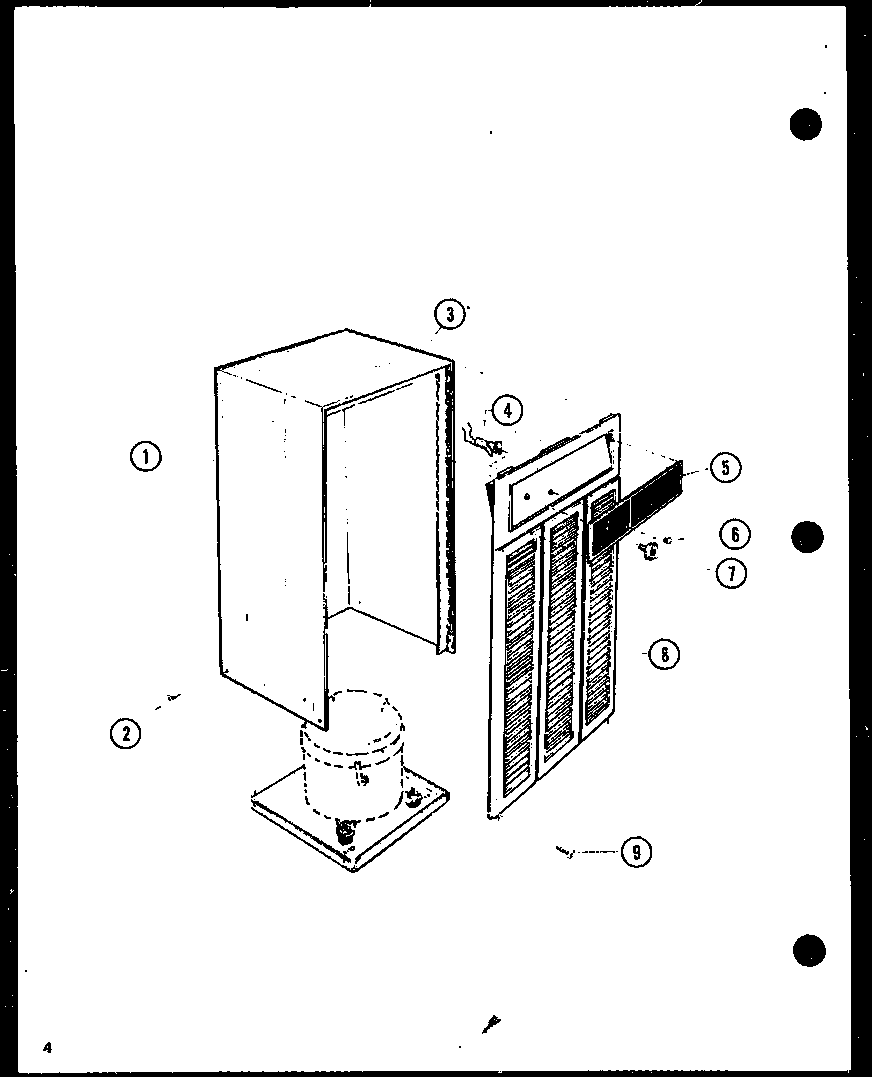 Amana DH30-P9966601R cabinet and front grille diagram