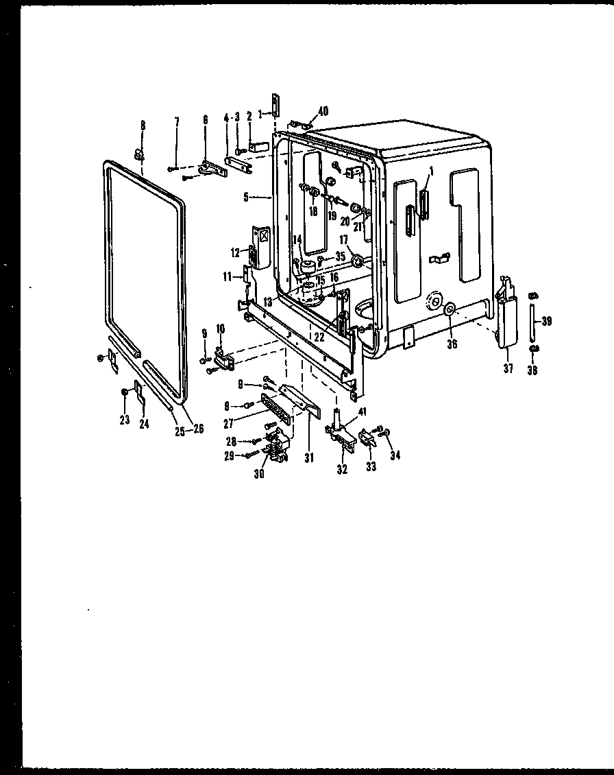 Caloric DCP226-11OR tub/gasket diagram