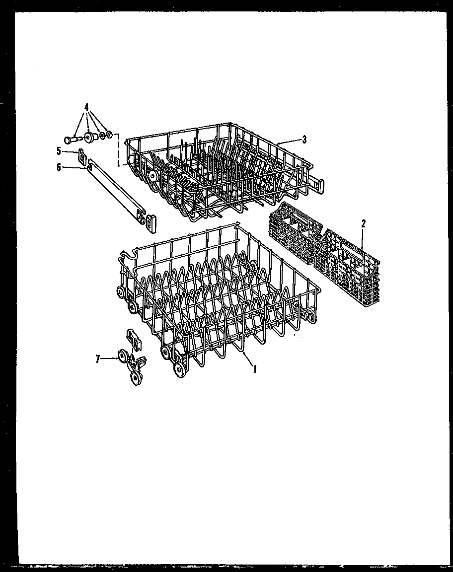 Caloric DCP226-11OR upper/lower rack diagram