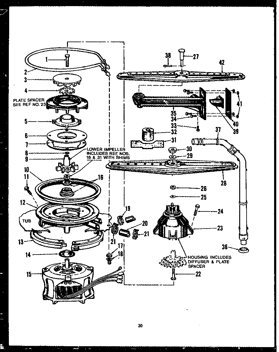 Caloric DCP226-11OR motor/pump diagram