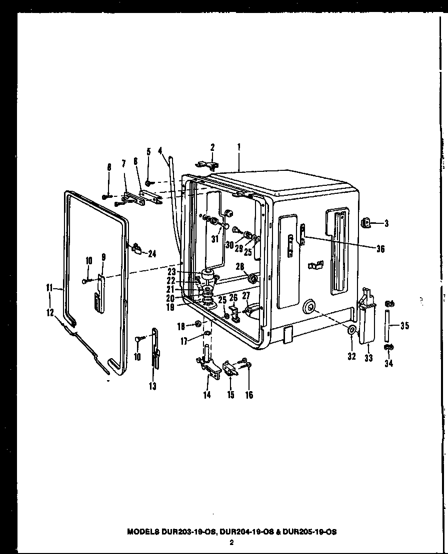 Caloric DCR225-1N-OS (dur203-19-os) (dur204-19-os) (dur205-19-os) diagram