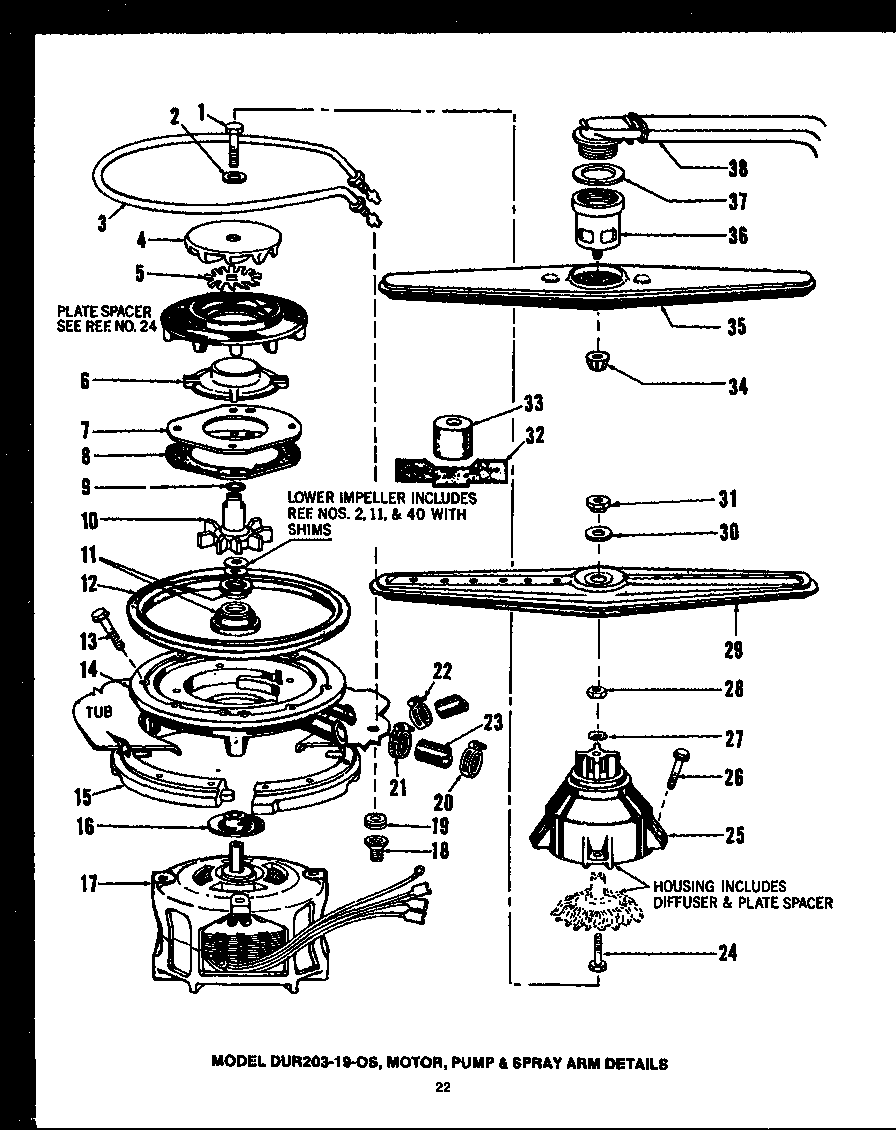 Caloric DCR225-1N-OS (dur203-19-os) diagram