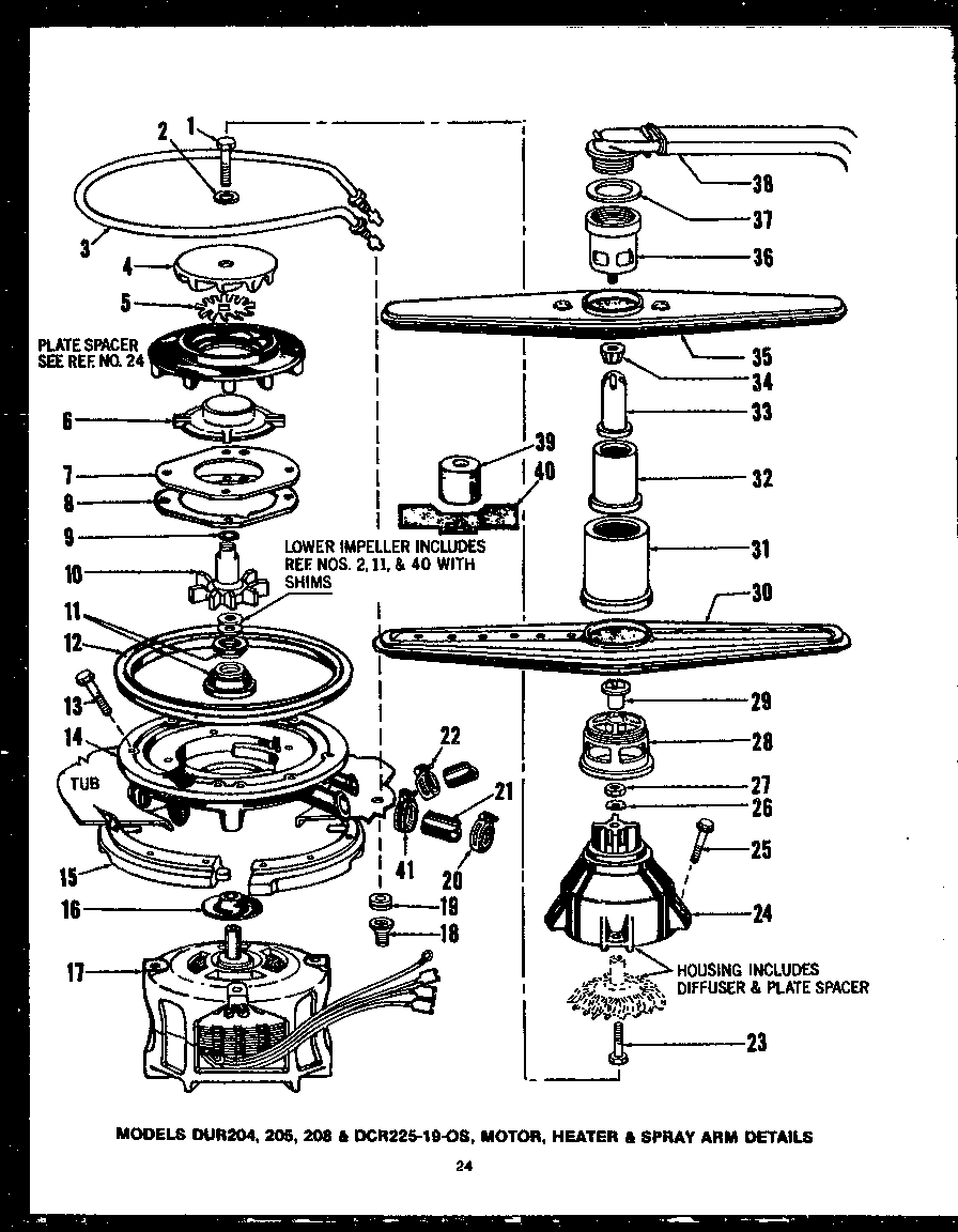 Caloric DCR225-1N-OS motor (dur204-19-os) (dur205-19-os) (dur208-19-os) (dcr225-19-os) diagram
