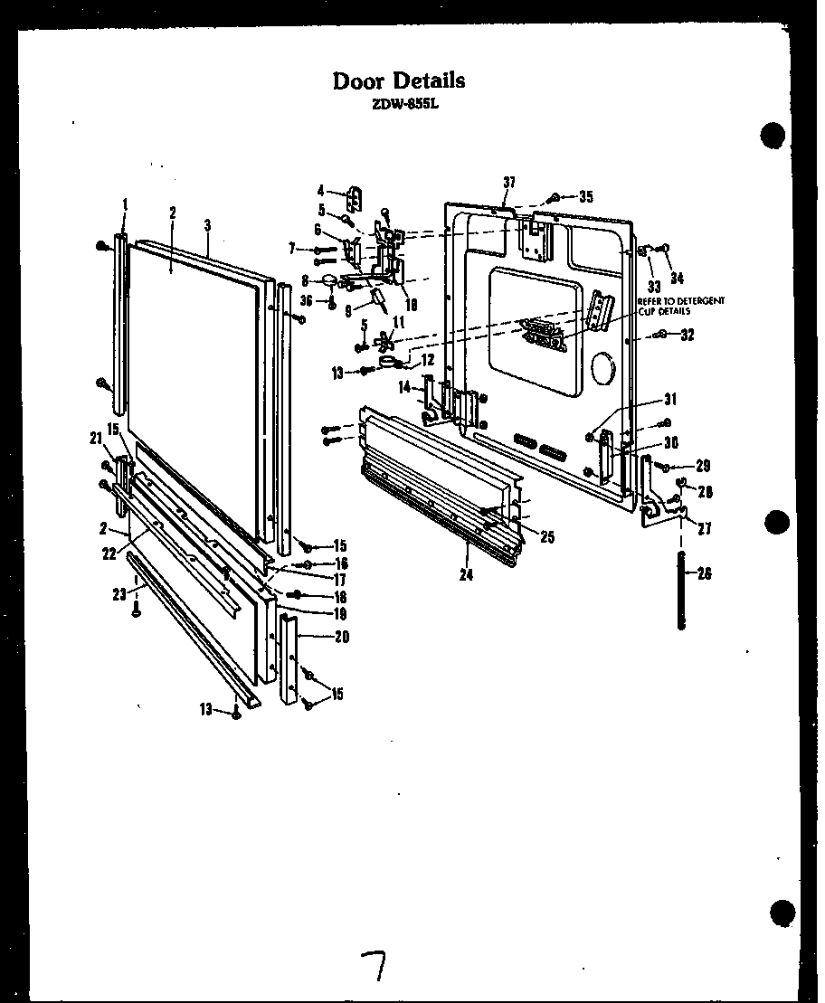 Modern Maid ZDW-864L door details (zdw-855l) diagram