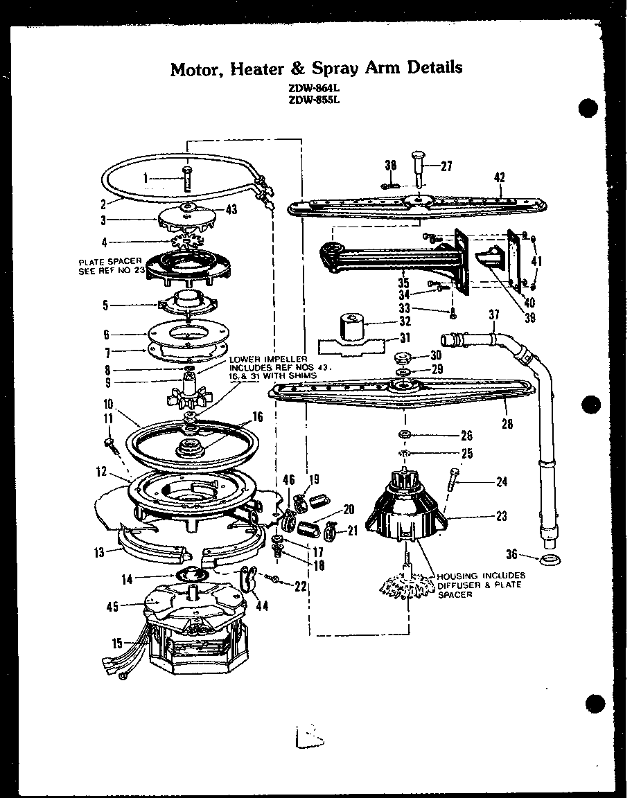 Modern Maid ZDW-864L motor (zdw-864l) (zdw-855l) diagram