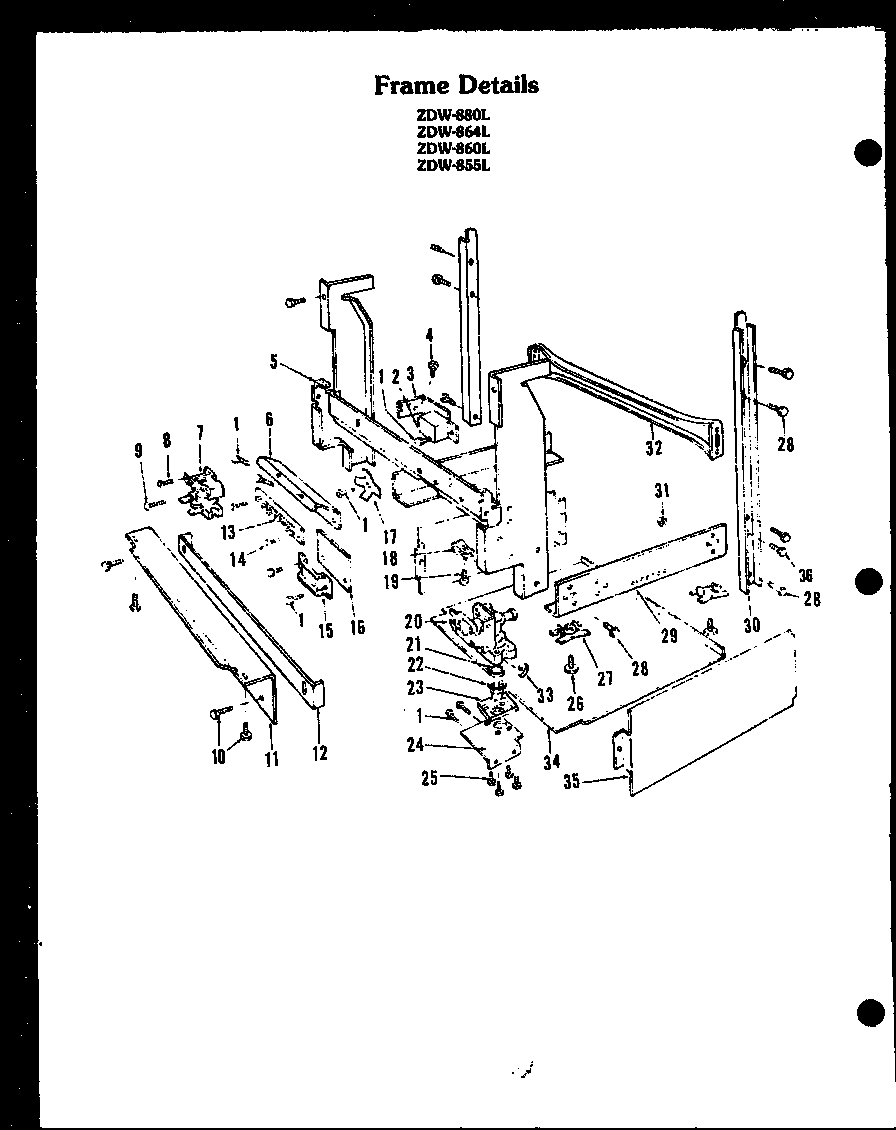 Modern Maid ZDW-864L frame details diagram