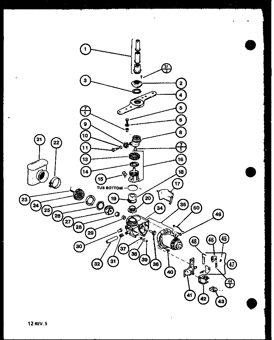 Magic Chef DU4000B/P7712007W motor/pump diagram