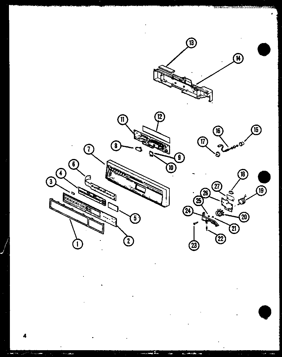 Amana DU9010B/P7712011W control panel diagram