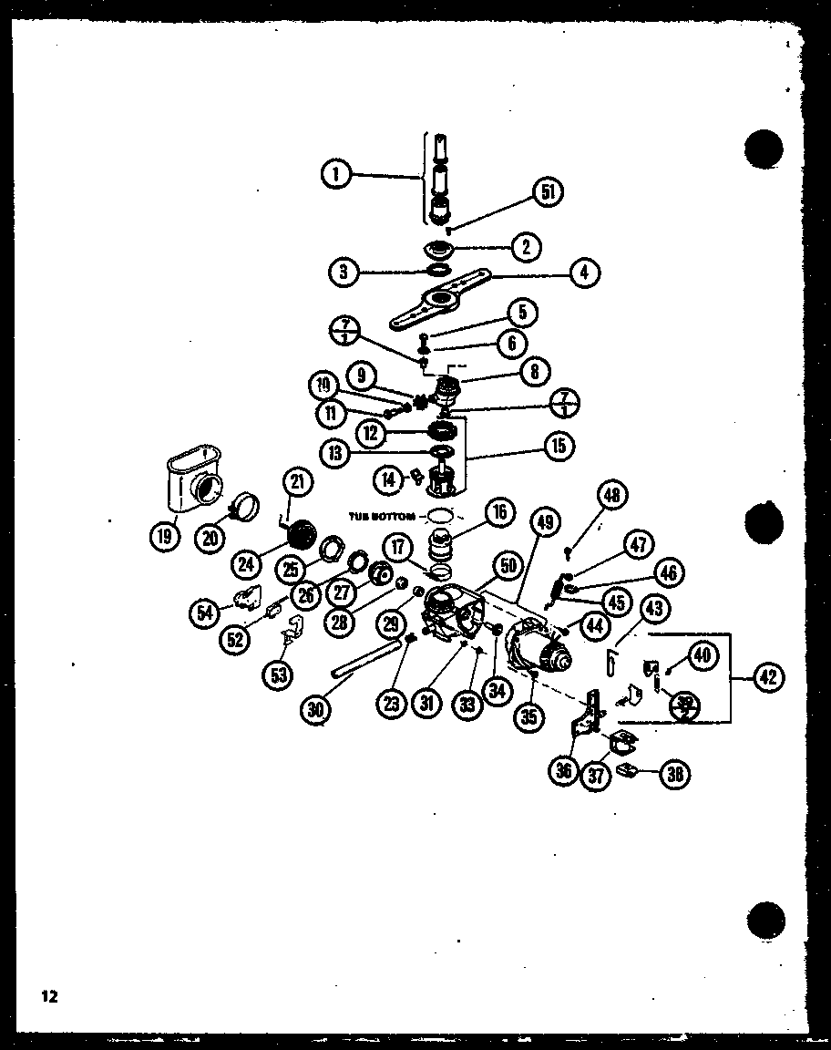 Amana DU9010B/P7712011W motor/pump diagram