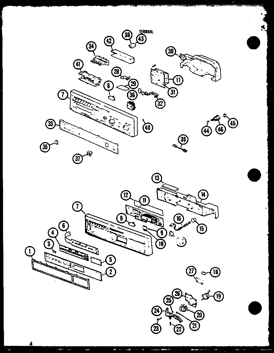 Amana DU6000BR/P1130507W control panel diagram