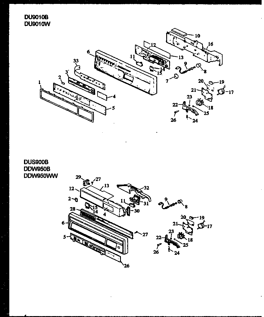 Amana DU9010W/P1173706W control panel diagram