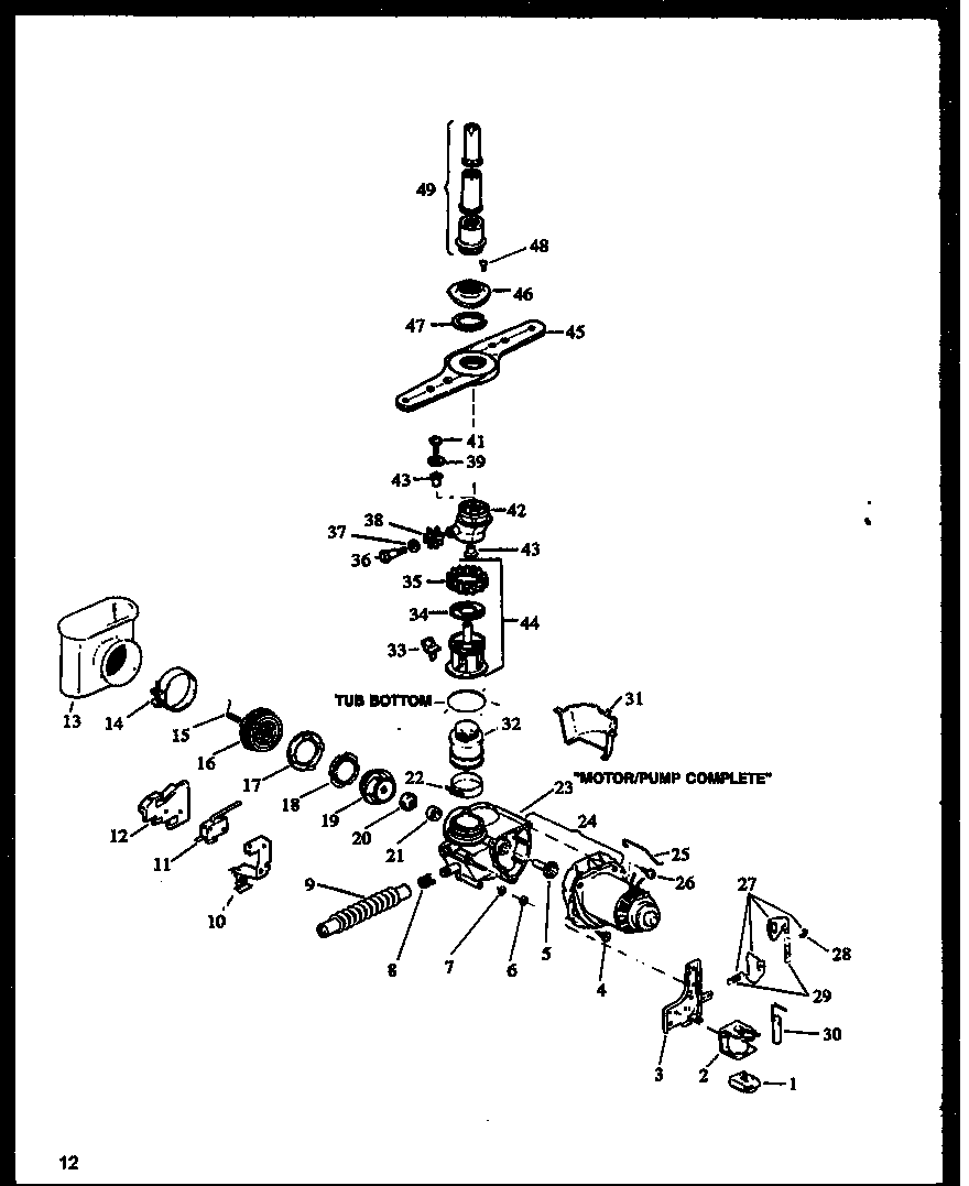 Amana DU9010W/P1173706W motor/pump diagram