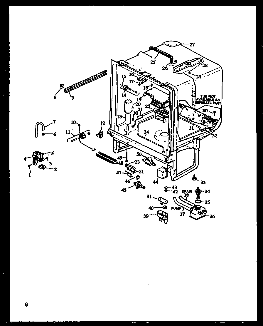 Amana DU6000BR/P1173704W tub diagram