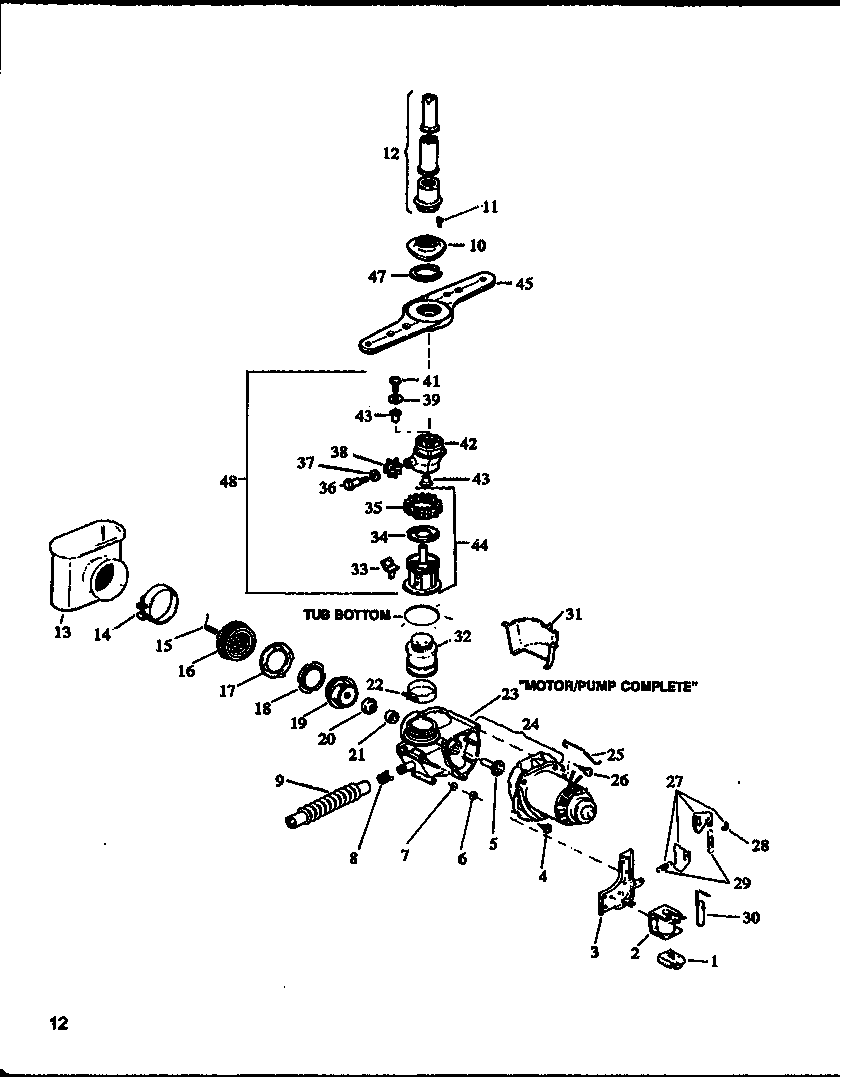 Amana DU6000BR/P1173704W motor/pump diagram