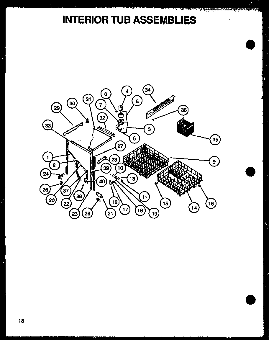 Caloric DUS300L/P1139729NL interior tub assemblies (dcs450w/p1139734nw) diagram