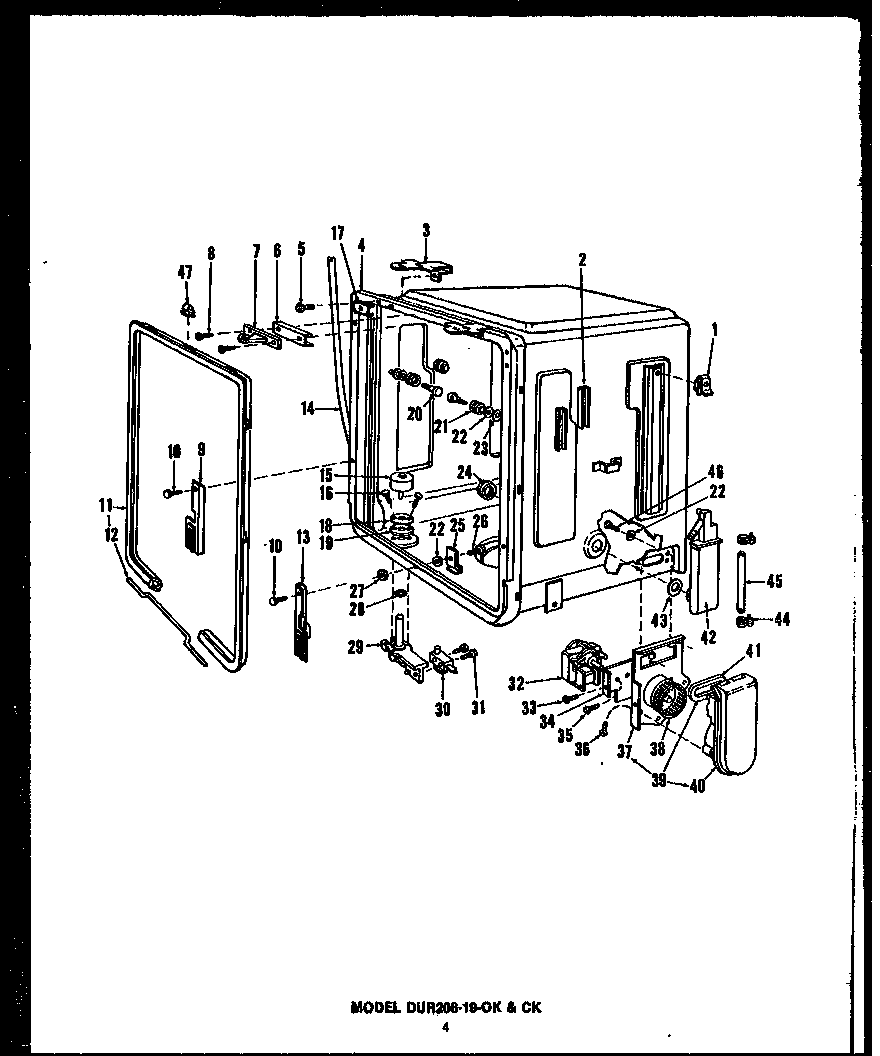 Caloric DCR-225-1F-OK (dur-208-19-ok) (dur-208-19-ck) diagram