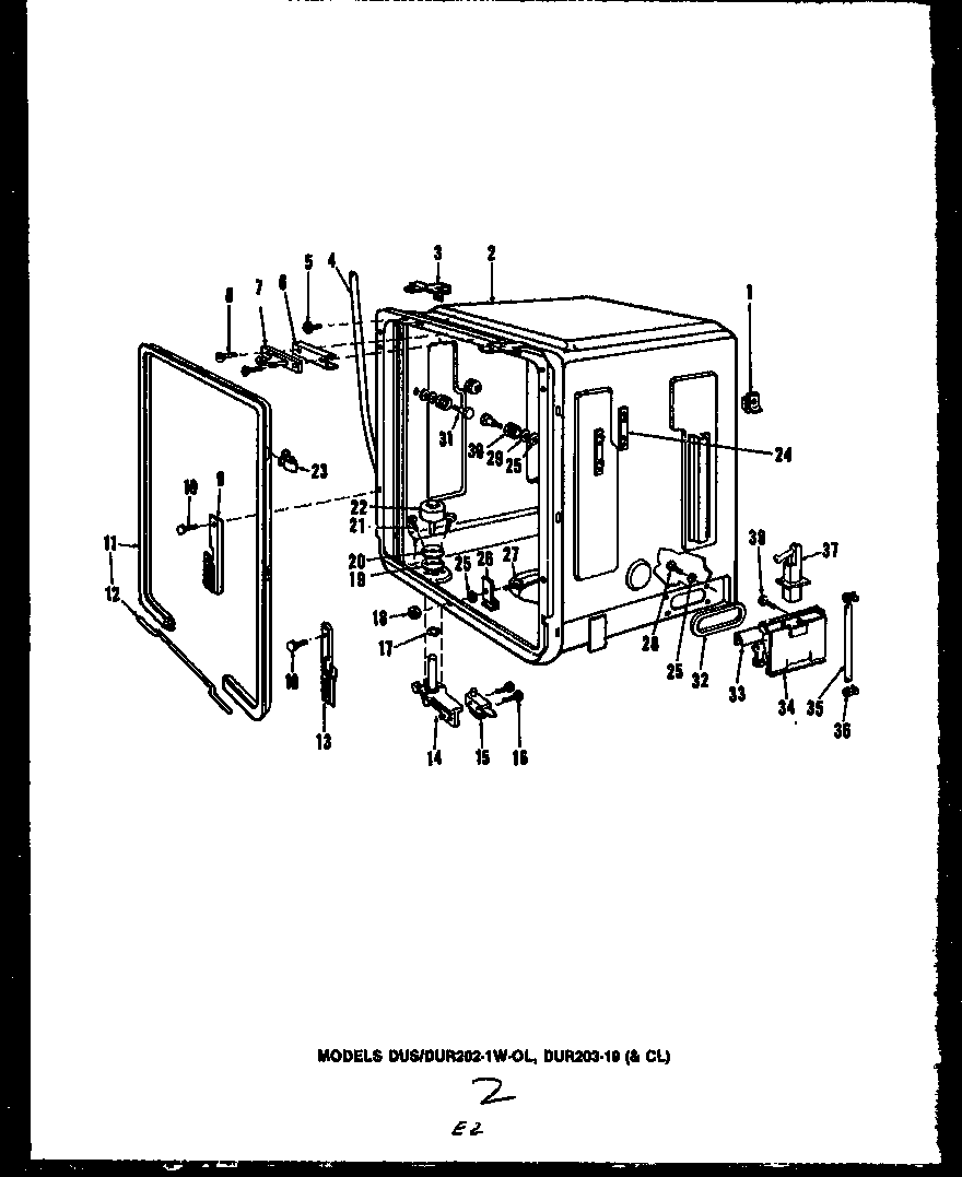 Caloric DUR208-19-OL (dus202-1w) (dur202-1w-ol) (dur203-19-ol) (dur203-19-cl) diagram