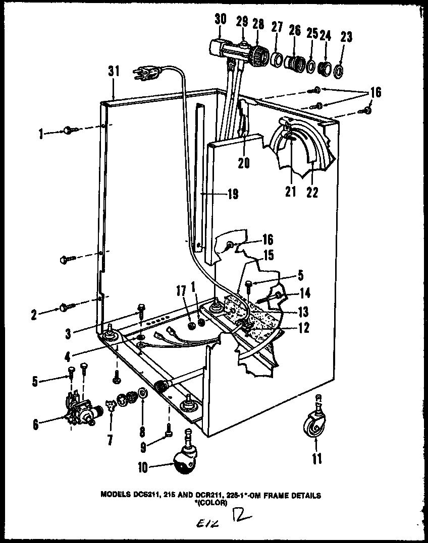 Caloric DUR208-19-OL frame details (dcs215-1w) (dcs215-1c) (dcs215-1a) (dcs215-1l) (dcs215-1h) (dcs211-1c) (dcs211-1a) (dcs211-1h) (dcs211-1w) (dcs211-1l) (dcr225-1a-om) (dcr225-1w-om) (dcr225-1l-om) (dcr225-1c-om) (dcr225-1h-om) (dcr211-1a-om) (dcr211-1w-om) (dcr211-1l-om) ( diagram