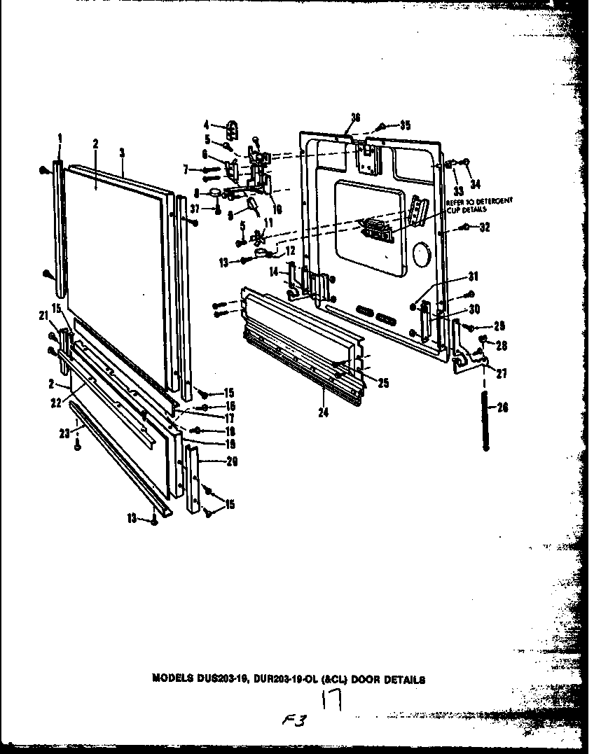 Caloric DUR208-19-OL door details (dur203-19-ol) (dur203-19-cl) (dus203-19) diagram