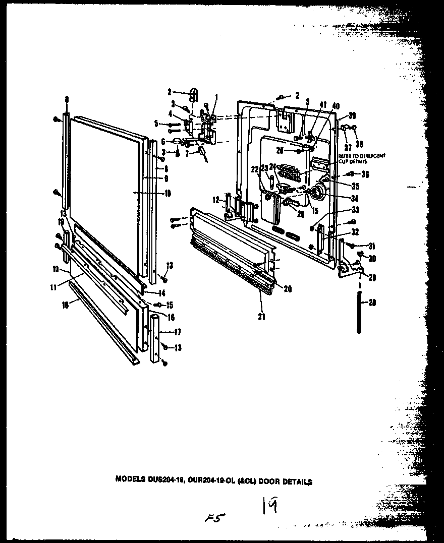 Caloric DUR208-19-OL door details (dus204-19) (dur204-19-ol) (dur204-19-cl) diagram